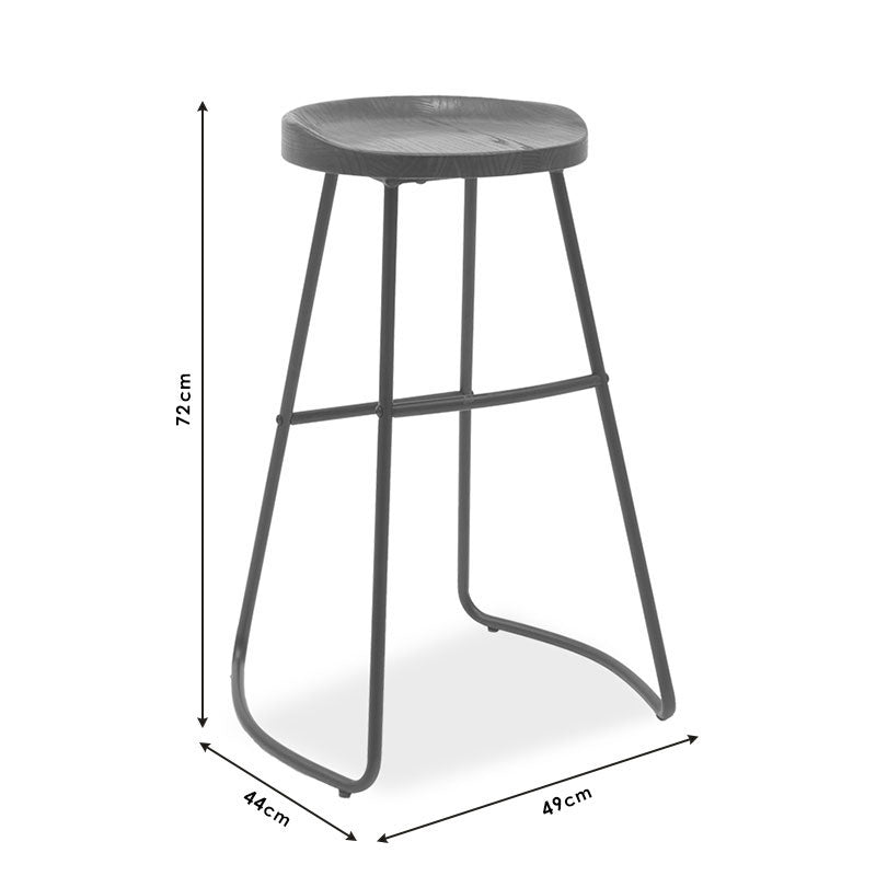 Bar stool Jail pakoworld metal black-walnut