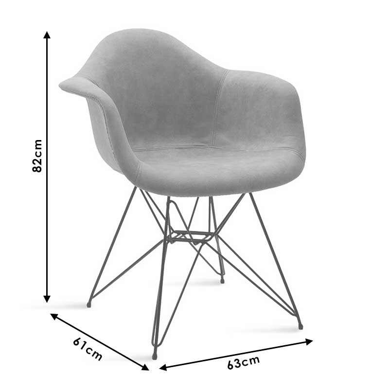 Armchair Amethyst pakoworld propylene with light grey antique pu