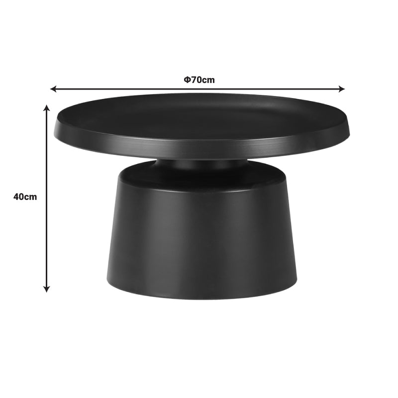 Side table Ginoze Inart black metal D70x40cm