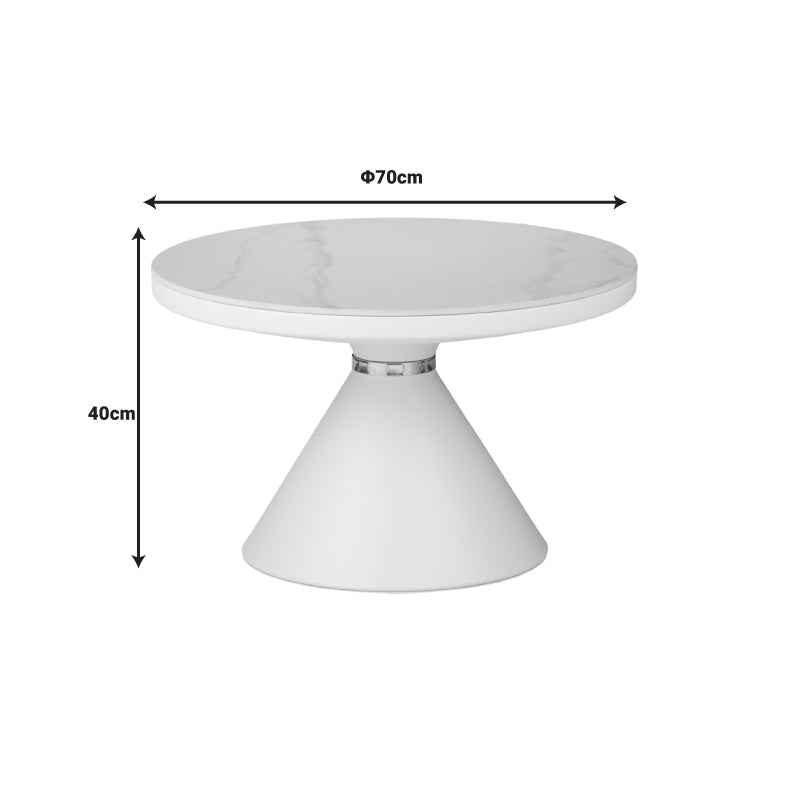 Side table Coozlin Inart white marble metal D70x40cm