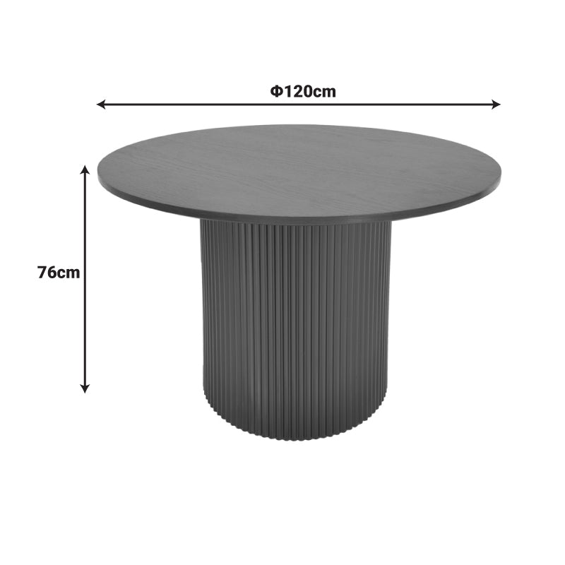 Karulo table mdf in black shade Φ120x76cm
