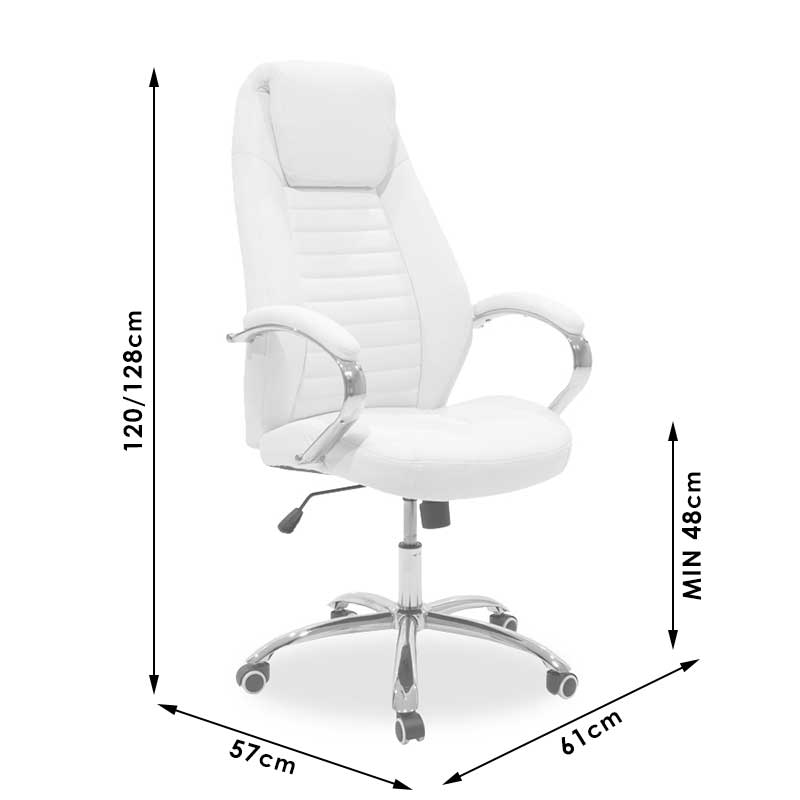 Sonar pakoworld manager office chair with PU in white colour