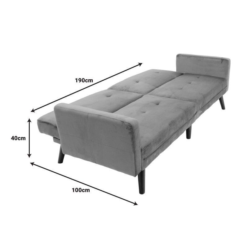 Sofa - bed Dream pakoworld with footstool velvet in rotten apple color 209x157x80m