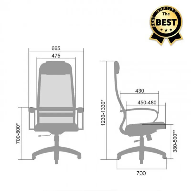 Офис стол черен плат 66,5x70x123 /133 см