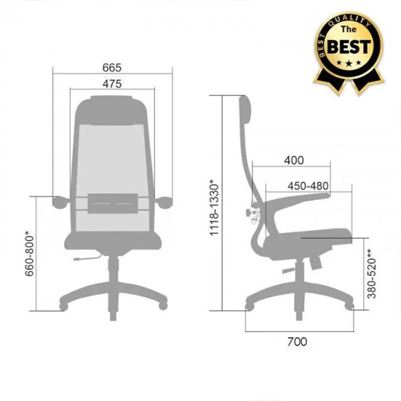 Офис стол черен плат 66,5x70x123 /133 см
