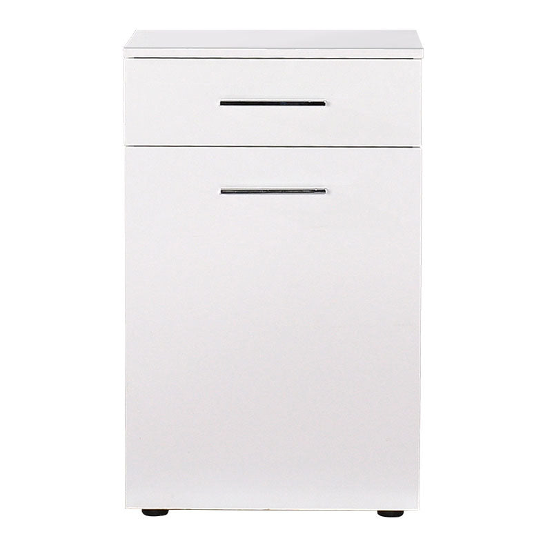 Bathroom cabinet Chad pakoworld with laundry basket in white gloss color 52x38x83cm