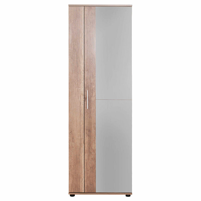 Entrance furniture-shoe cabinet Porto pakoworld with mirror 25 pairs natural 60x36x187cm