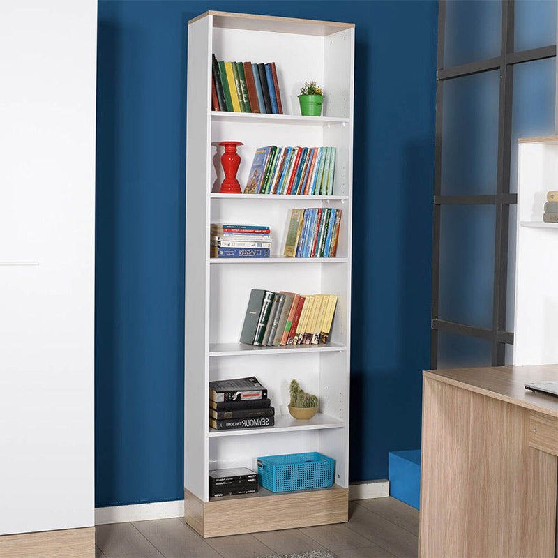 Bookcase Bator pakoworld in white-oak color 60x26x197cm