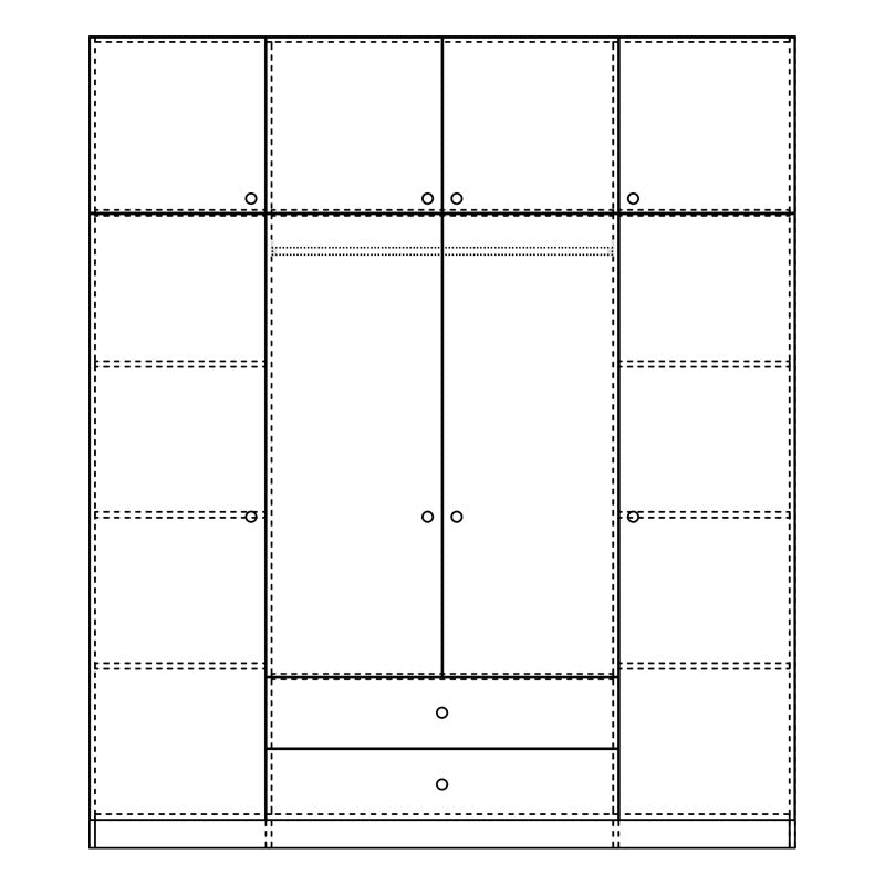 4 Door wardrobe Royal pakoworld with loff sonoma 200x58x230