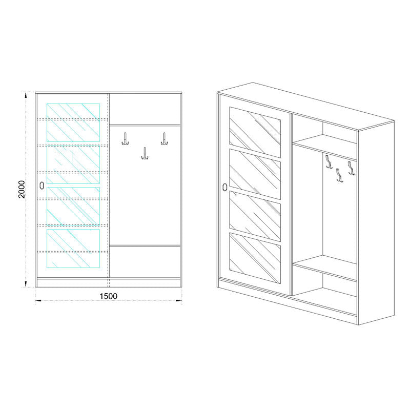 Shoe cabinet Zephyr pakoworld 21 pairs sonoma 150x38.5x201cm