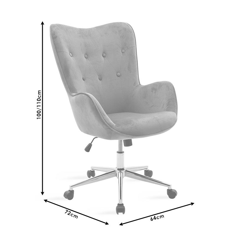 Manager office chair Kido pakoworld in grey velvet color