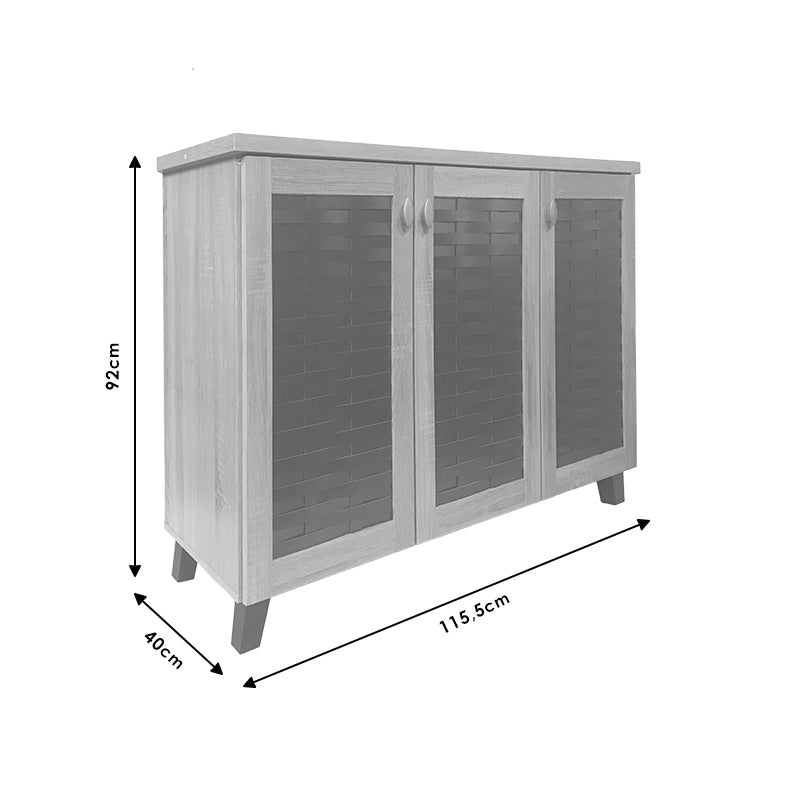 Shoe cabinet Mantam pakoworld 16 pairs sonoma-black 115.5x40x92cm