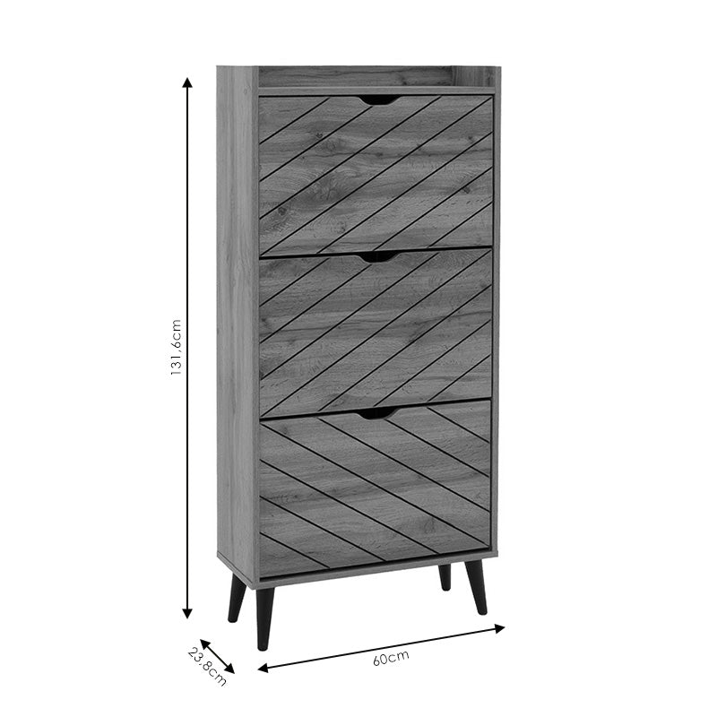 Shoe cabinet Thelma pakoworld 9 pairs sonoma 60x23.8x131.6 cm