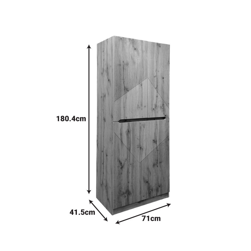 Shoe rack-cabinet Kebell in oak shade 71x41.5x180.4cm