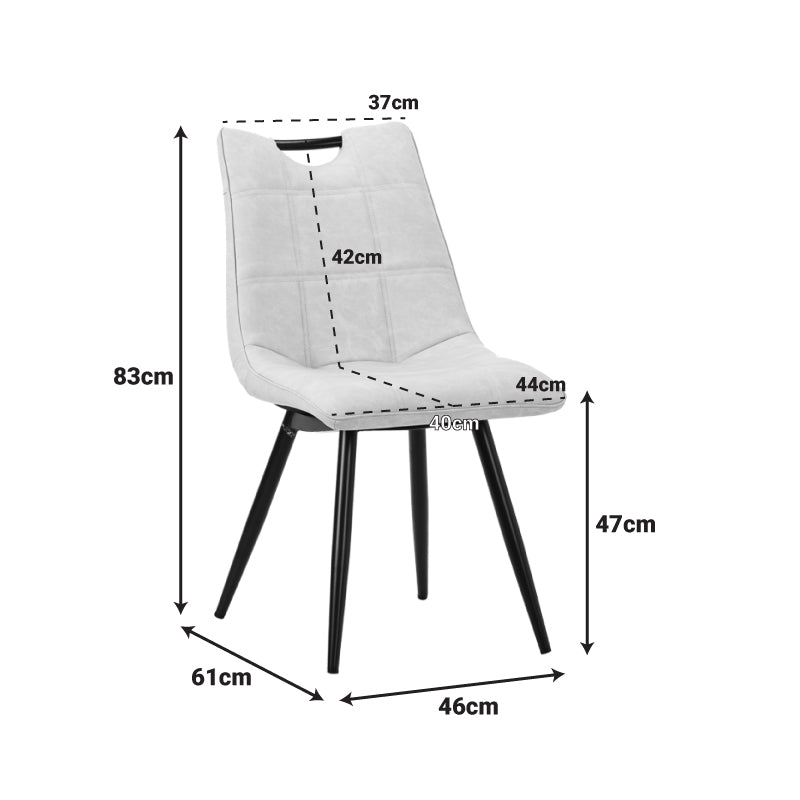 Chair Nely pakoworld pu light beige-black metal leg 46x61x86cm