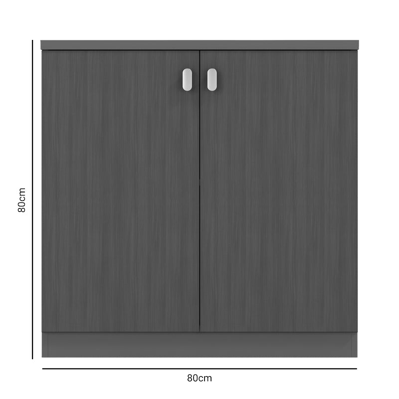 Low cabinet professional Denith pakoworld dark grey-walnut 80x40x80cm