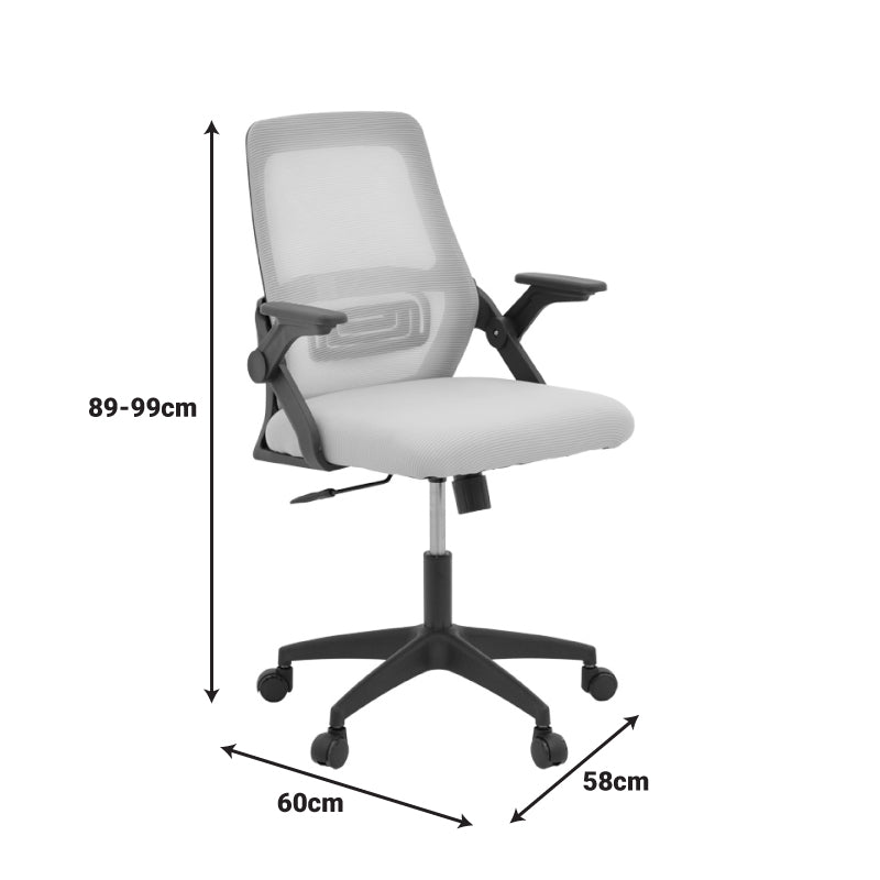 Office chair Reji fabric mesh grey-beige and black frame 58x60x89-99cm