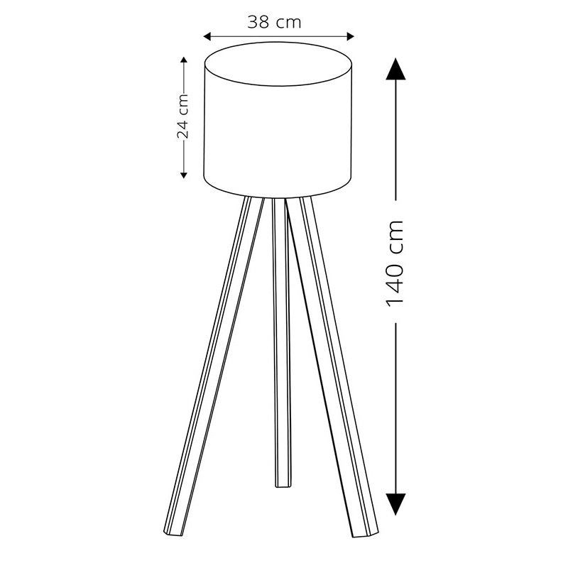 Floor lamp PWL-0002 pakoworld Ε27 with sonoma legs and grey pvc shade D38x140cm