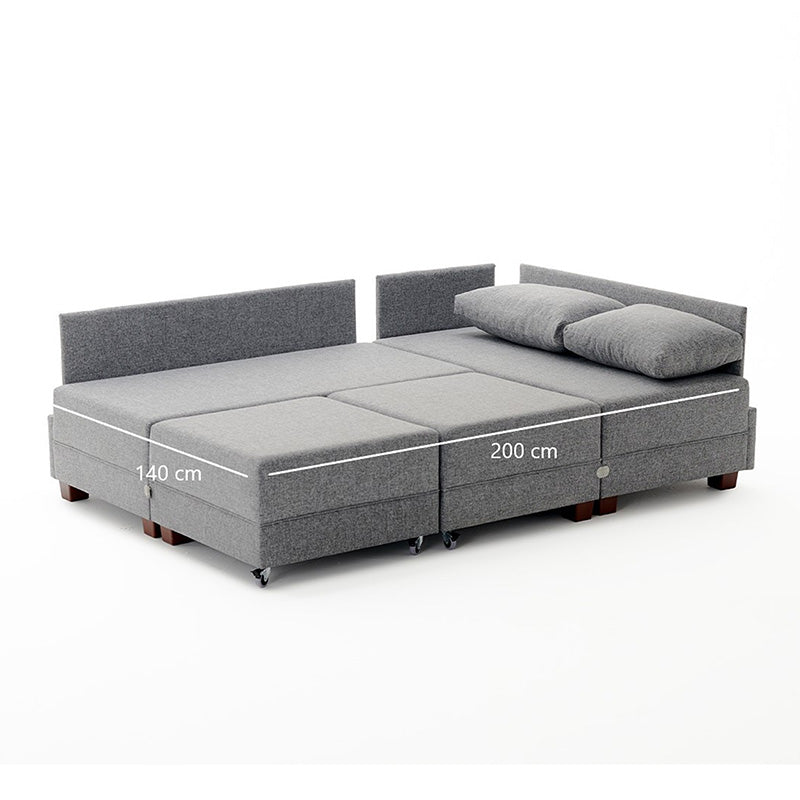 Corner sofa-bed PWF-0155 right corner fabric in dark red 210x280cm