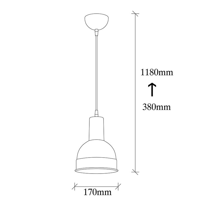 Ceiling light PWL-0094 pakoworld Ε27 in white-golden color D17x118cm