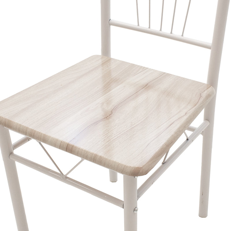 Dining set Roza pakoworld 5pcs color light grey - legs white gloss 120x70x75cm