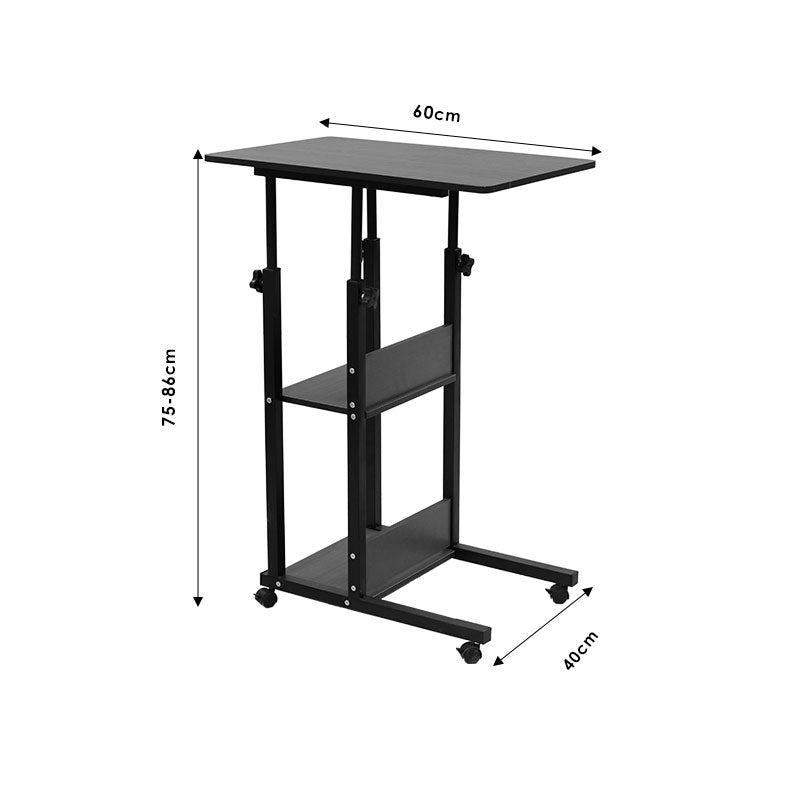 Babs pakoworld side table on wheels in white-natural color 60x40x86cm