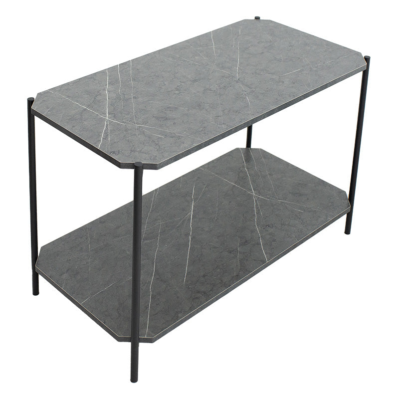 Side table Mara MDF dark grey marble-black 80x40x55cm