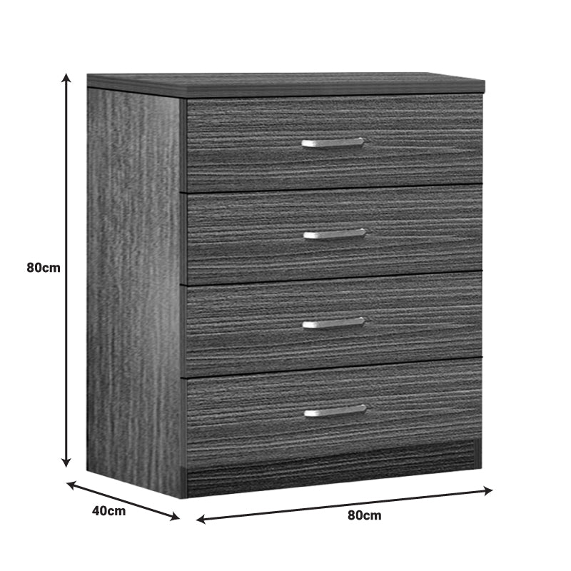 Chest of 4 drawers Killian pakoworld zebrano 80x40x80cm