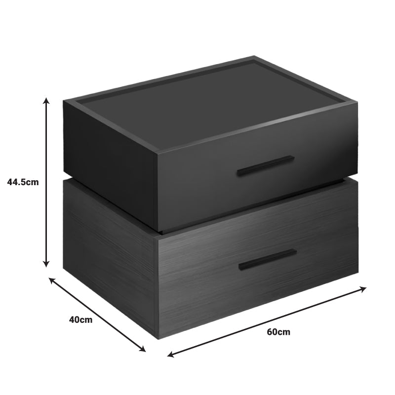 Sonlen pakoworld bedside table melamine and mdf in sonoma-charcoal shade 60x40x44.5cm