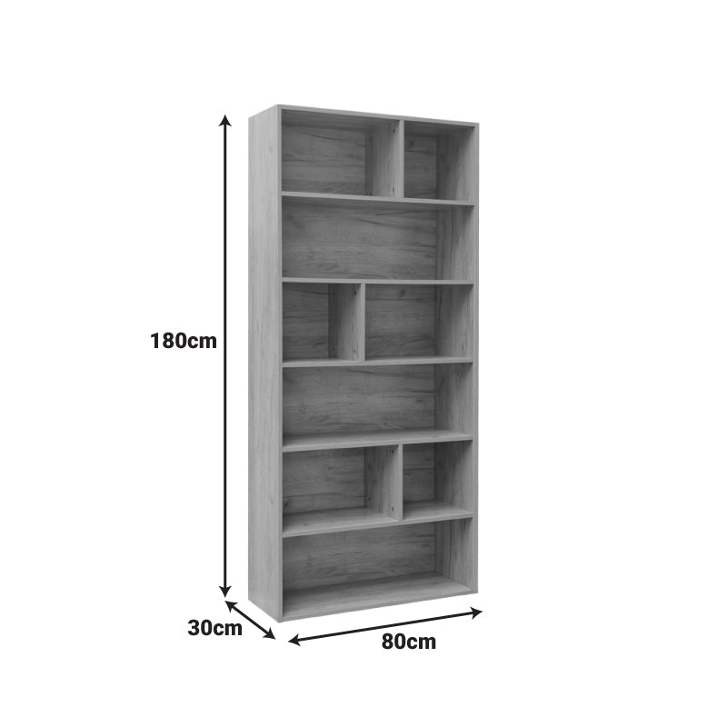 Bookcase Evergin with drawers mdf in oak color 80x30x180cm