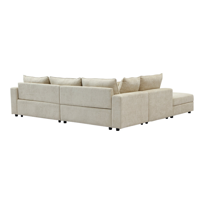 Multi-modal sofa Navaro beige fabric 281x256x85cm