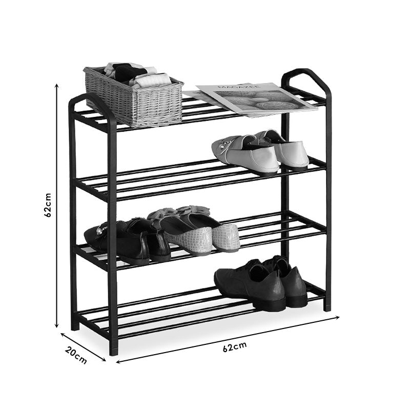 Shoe rack Ramon pakoworld 12 pairs black 62x20x62cm