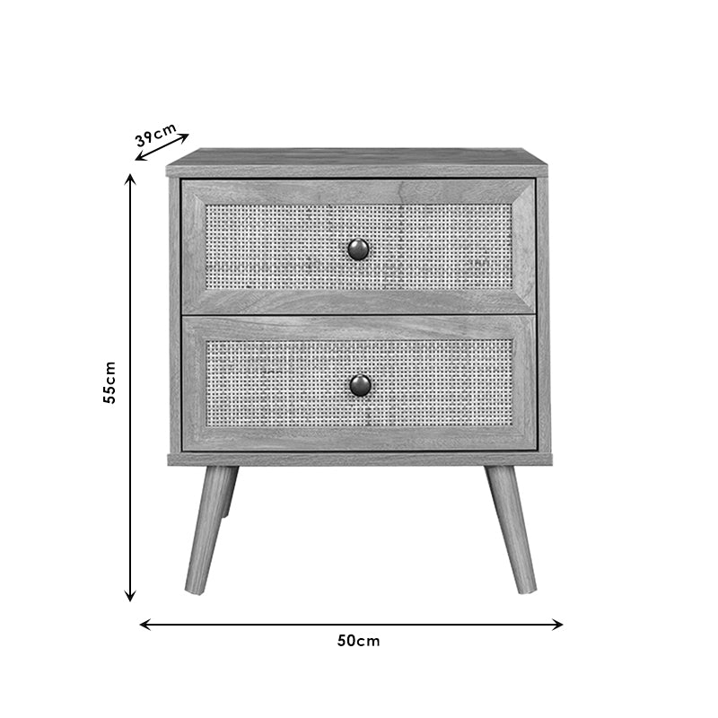 Nightstand Oslo pakoworld black-natural 50x39x55cm