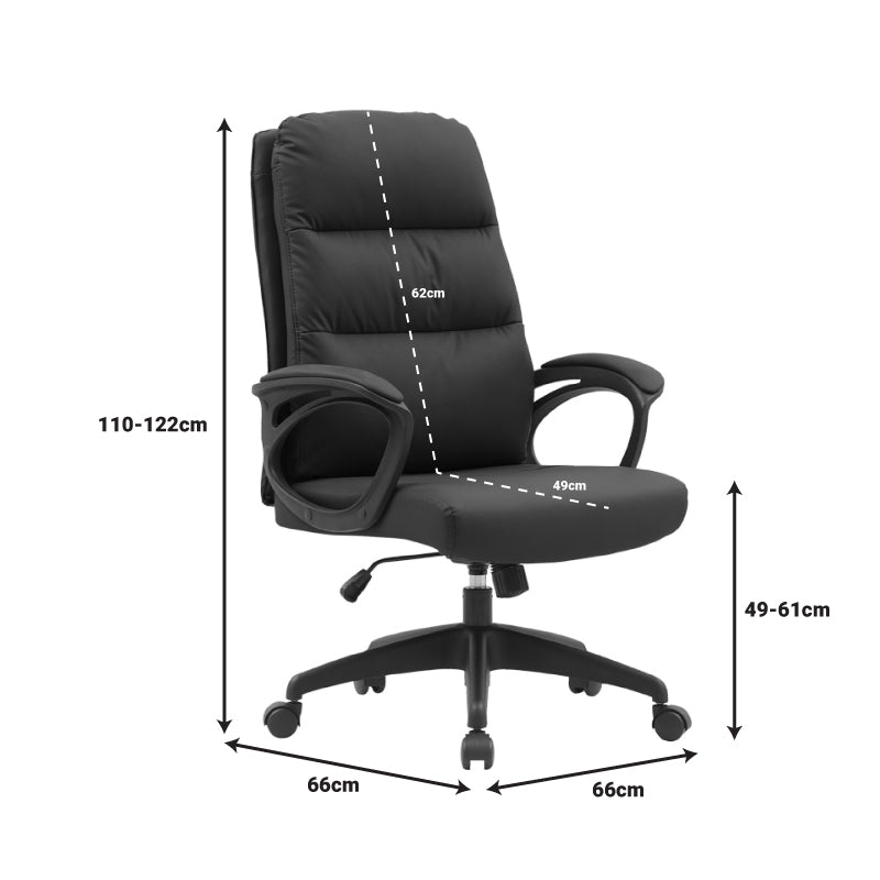 Manager office chair Enfiria pu in black color