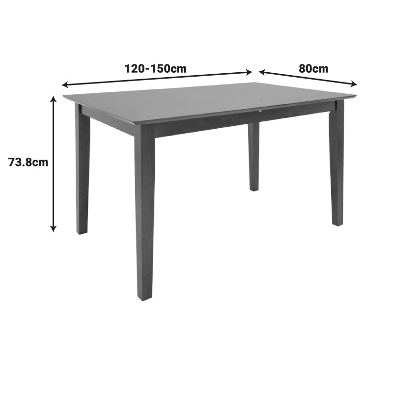 Mabor extendable wood table in walnut color 120-150x80x73.8cm
