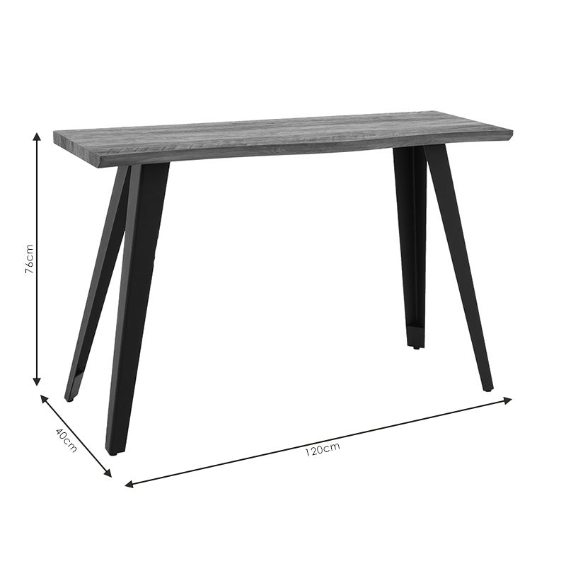 Console table Gallant pakoworld MDF walnut - black metal legs 120x40x76cm