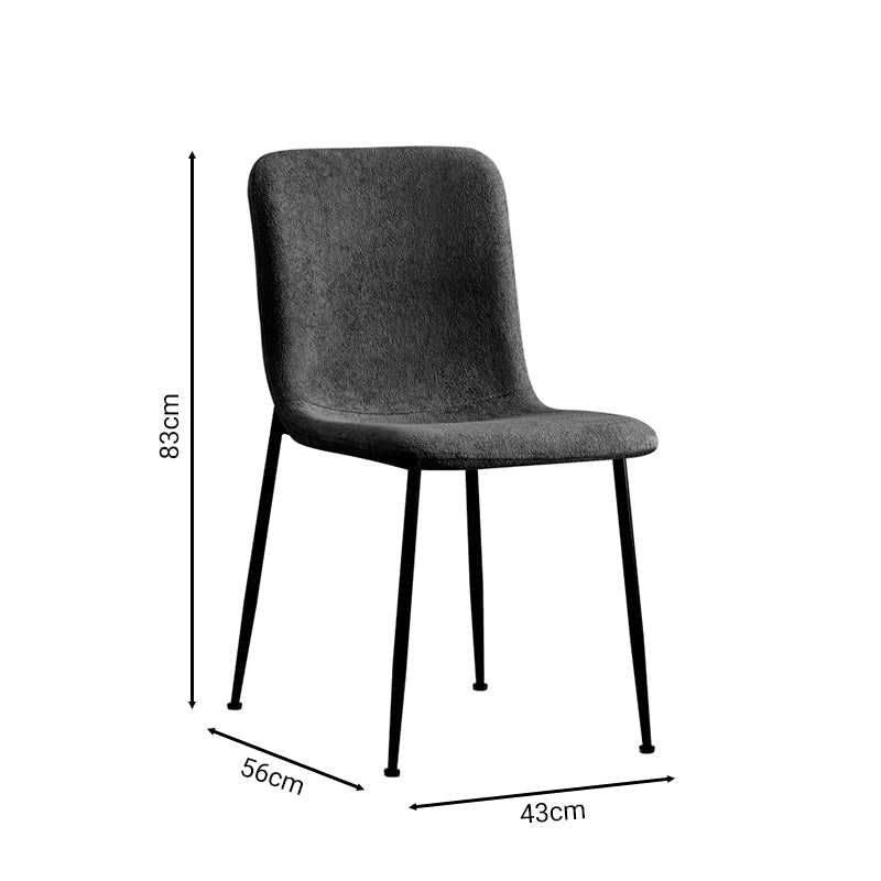 Gratify chair anthracite fabric-leg black metal 43x56x83cm