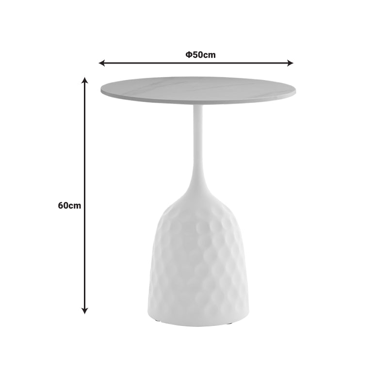 Coffee table Kousien Inart white sintered stone D50x60cm