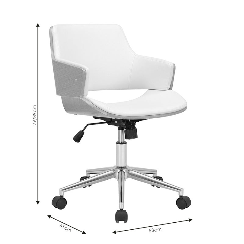 Manager office chair Fern pakoworld PU white natural wood