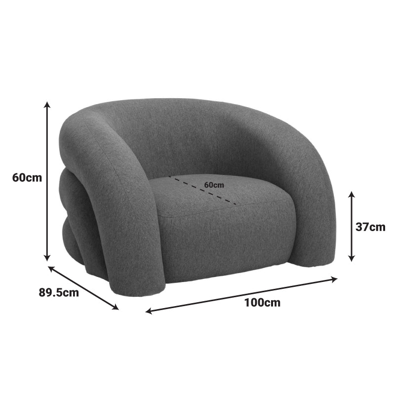 Armchair Lexy brick red fabric color 100x89.5x60cm