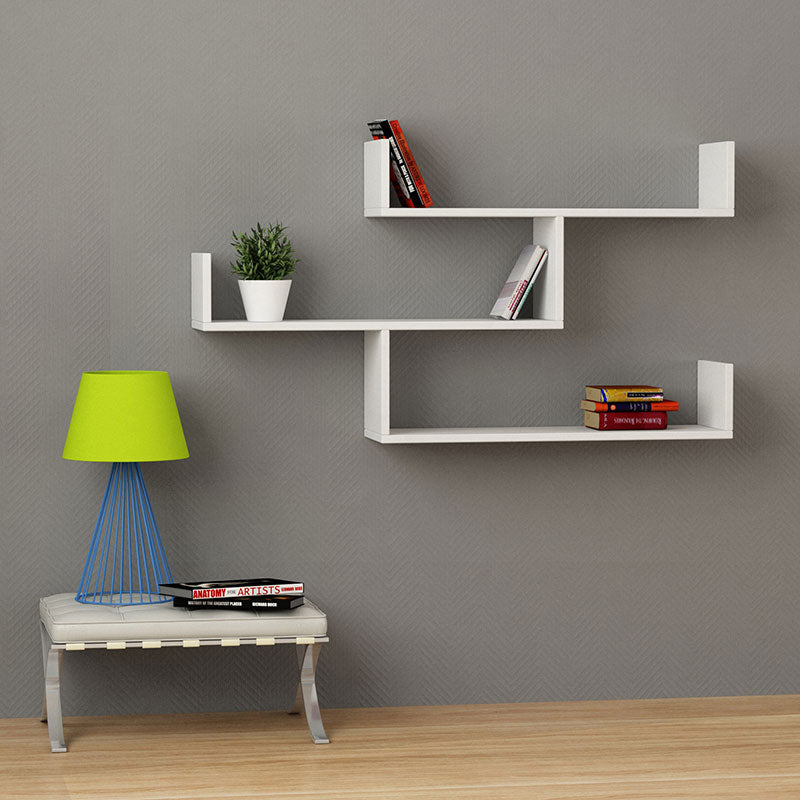 Wall shelf unit Tibet pakoworld white 120x22x67cm