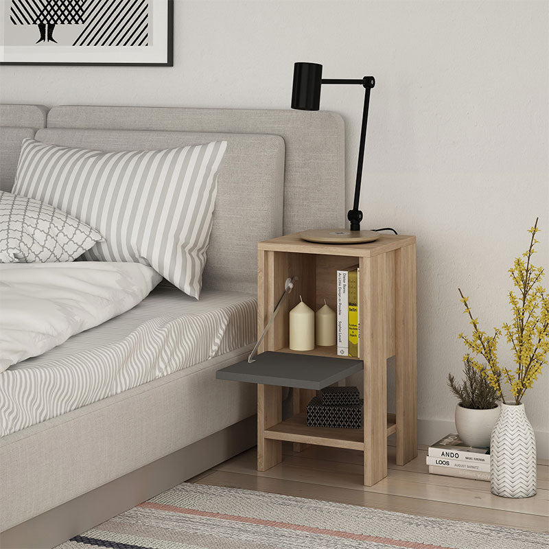 Nightstand Ema pakoworld anthracite color 30x30x55cm