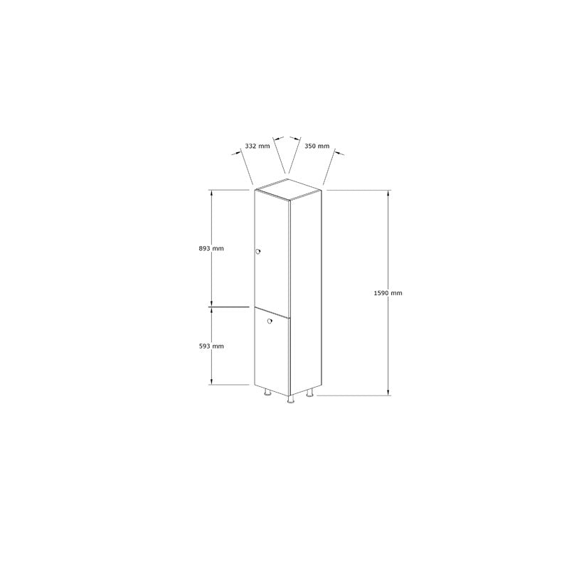 Cabinet Gingo pakoworld melamine white 33x35x159cm