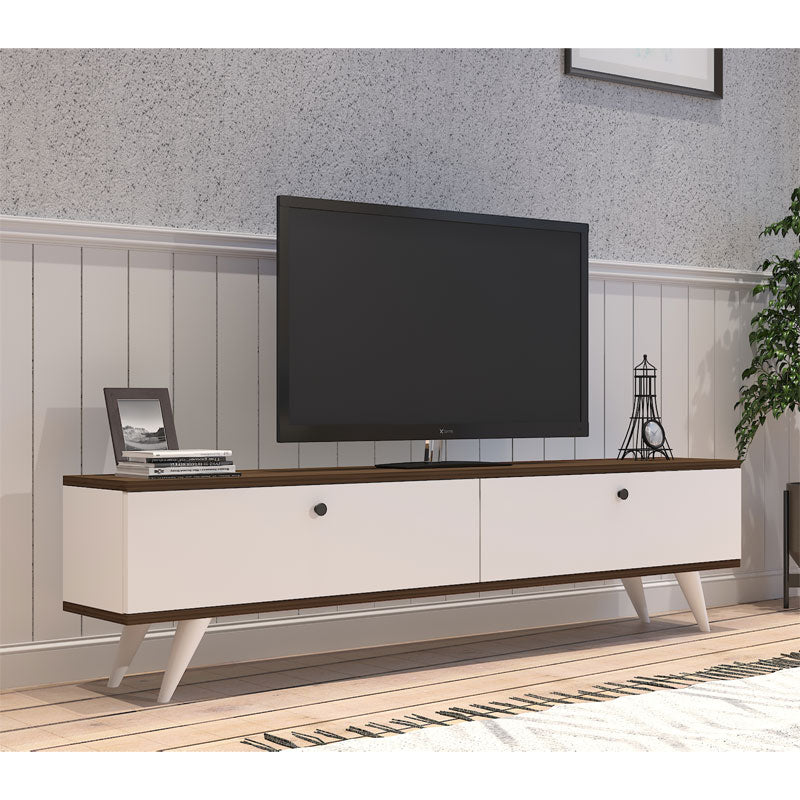 Floxie pakoworld melamine TV cabinet white-walnut 160x25x35cm