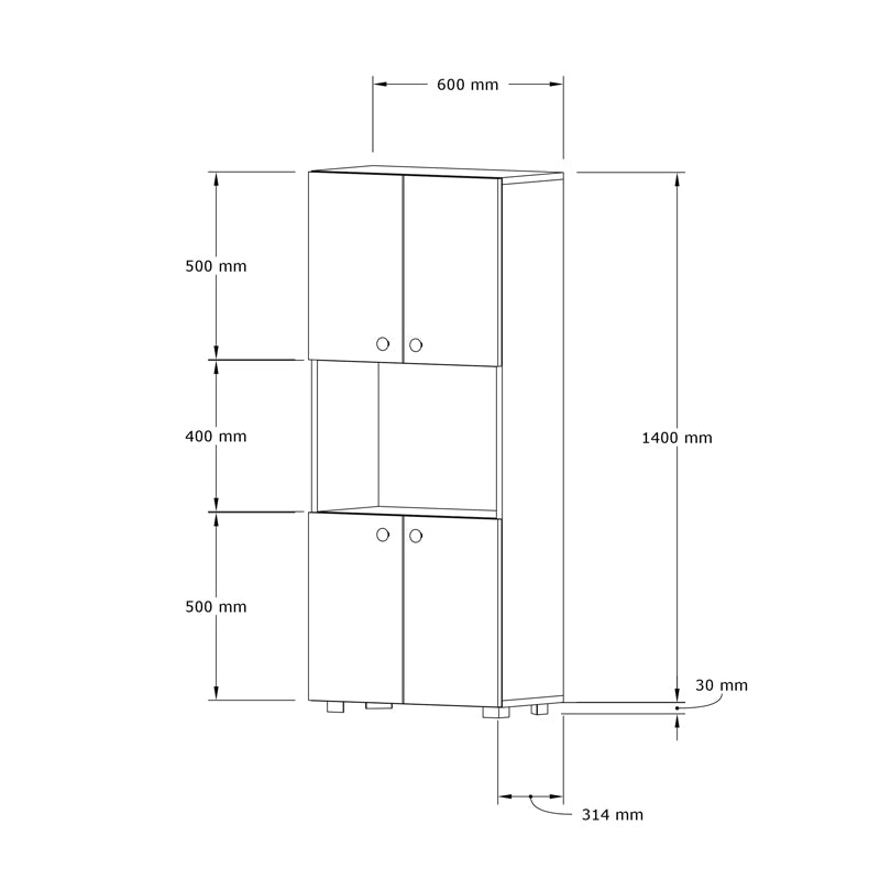 Column Guzel in walnut color 60x31.4x140cm