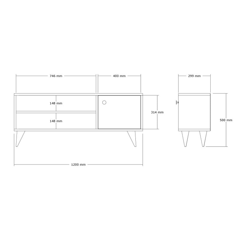 Wison pakoworld TV cabinet in sonoma shade 120x29x50cm