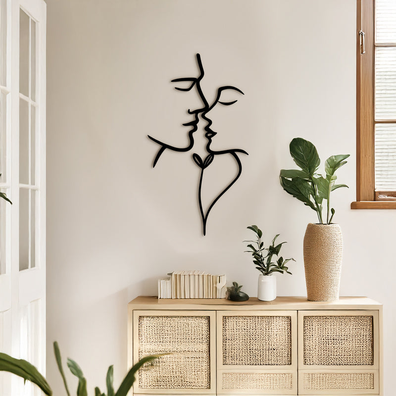 Wall deco Lovia black metal 28x0.15x50cm