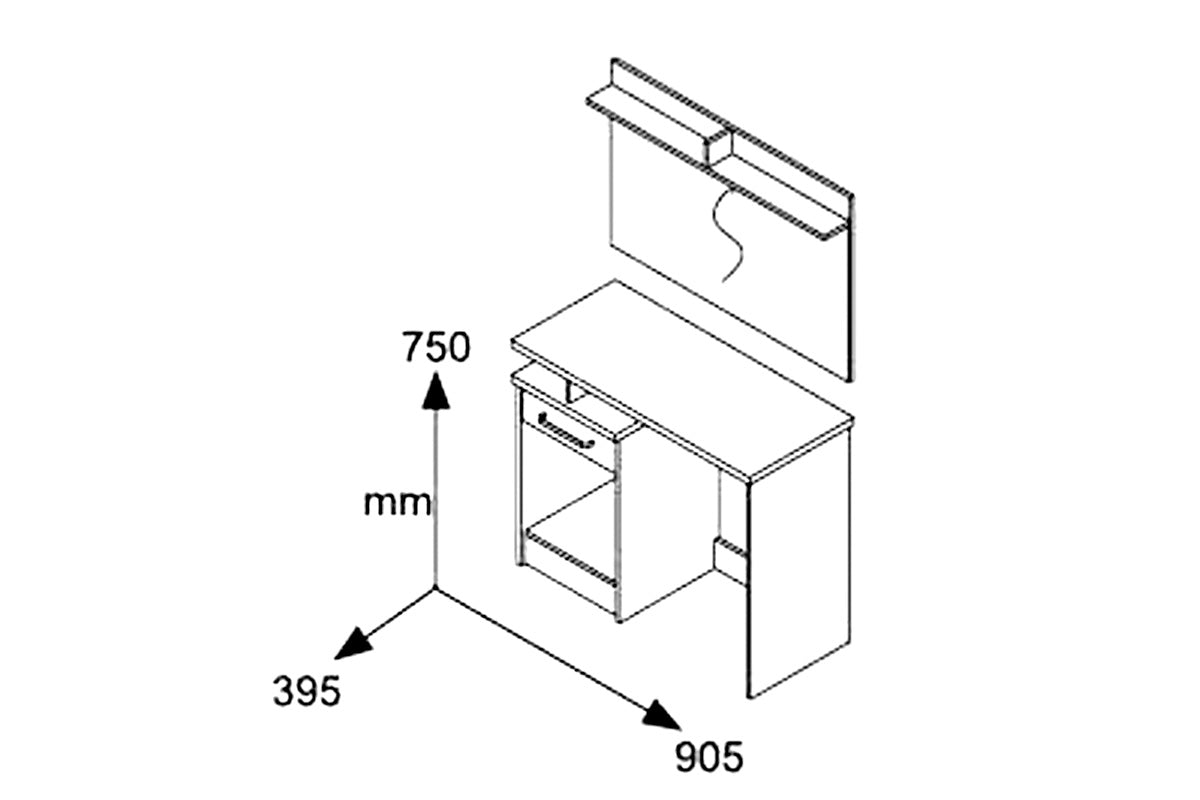 Dressing table with mirror Olympus pakoworld in wenge colour