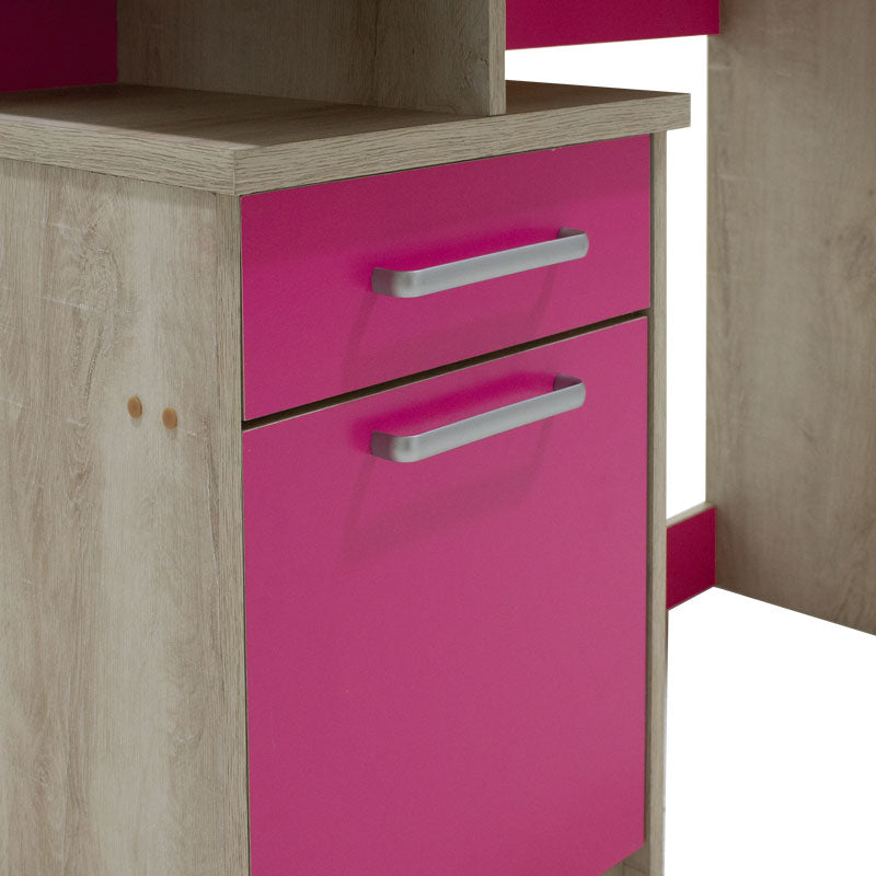 Office table Looney pakoworld with drawers in castillo-pink colour 100x55x75cm