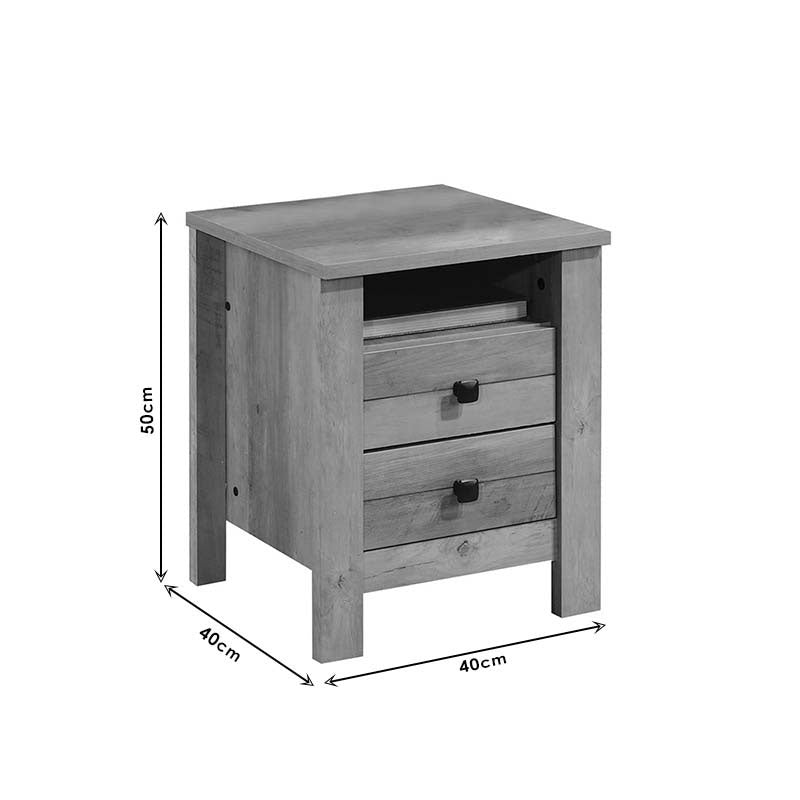 Nightstand Tara pakoworld rustic oak 40x40x50.5cm
